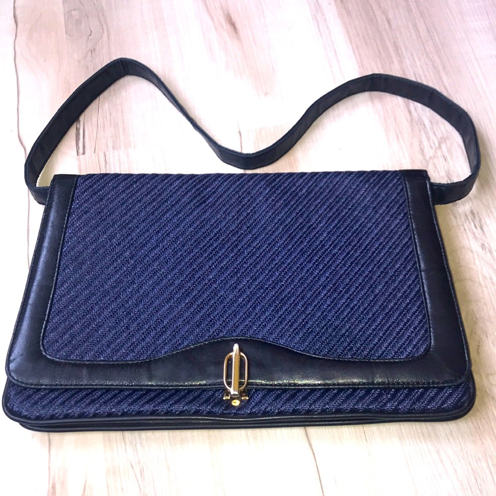 Vintage navy shoulder bag